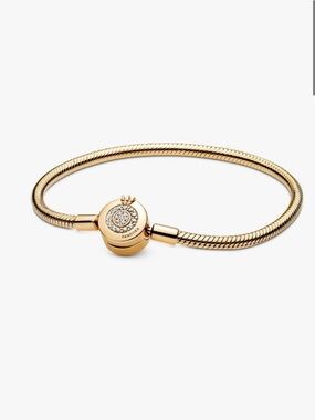 Authentic Pandora Gold Sparkle Pavé Snake Chain Bracelet
